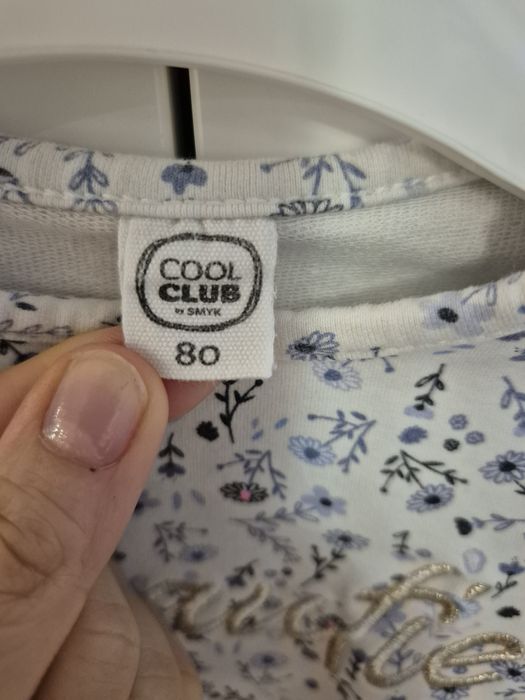 Bluza biała w kwiatki COOL CLUB r. 80