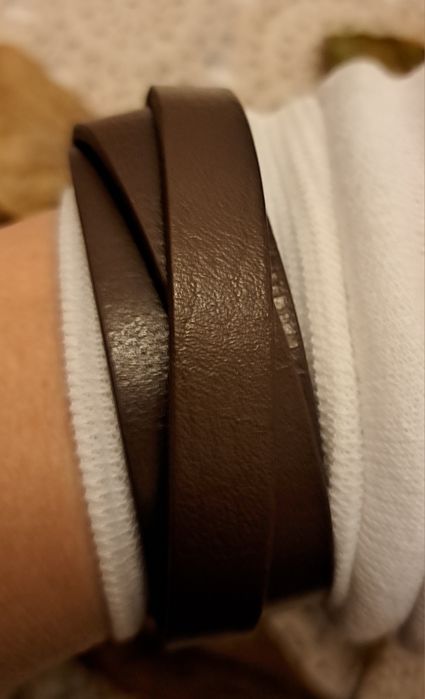 Bransoleta unisex z grubej brązowej skóry naturalnej DOOSTI