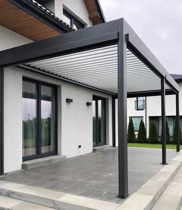 Pergola lamelowa zadaszenie tarasu ogród zimowy poliwęglan szkło 5 x 3
