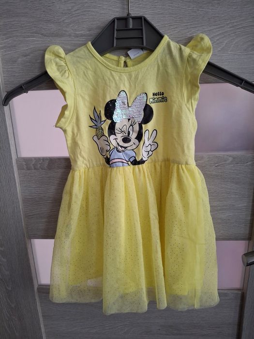 Żółta sukienka Myszka Minnie 86cm jak nowa
