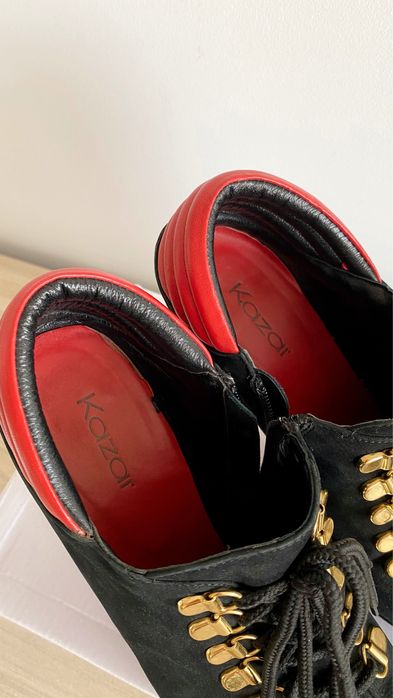 Botki Kazar buty czarne eleganckie szpilki obcasy na obcasie 38