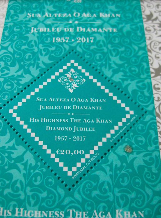 2018  Bloco nº 602  Sua Alteza O Aga Khan c/ Diamante