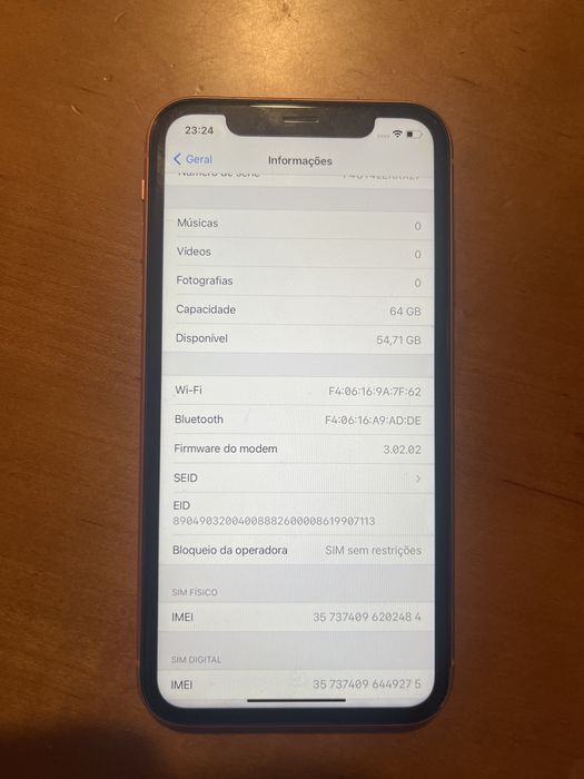 Iphone Xr de 64 gigas cor de laranja