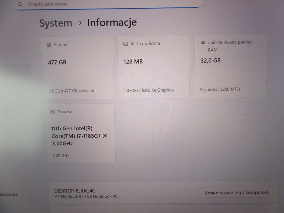HP EliteBook 850 G8 i7 SSD 512 GB 32 GB win 11 laptop notebook _2