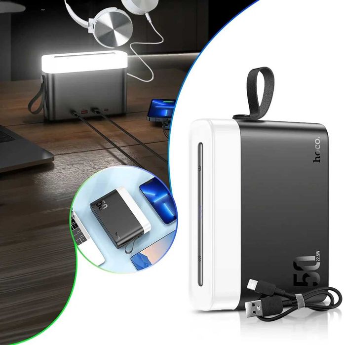 Павербанк Hoco DB03 Endure Power Bank 10 100000mAh 65W реальна ємкість