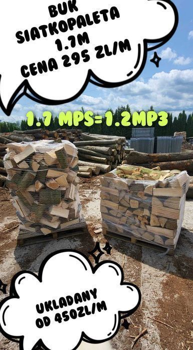 Drewno Dąb Grab Brzoza kominkowe drzewo opałowe suche świeże układane