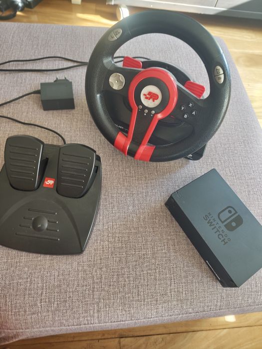 Kit volante e pedaleira Nintendo switch. Também compatível com PC.