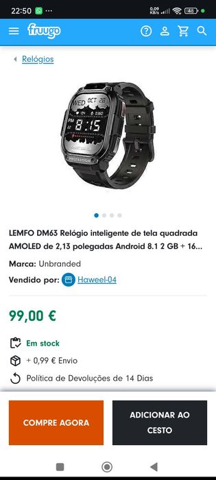 Smart Watch LEMFO DM63 4G Android 8.1