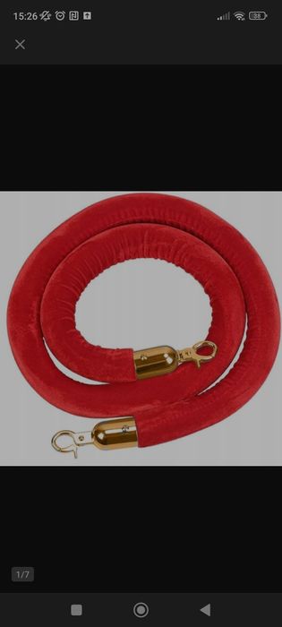 Sznury liny odgrodzeniowe czerwone welurowe złote 6 sztuk