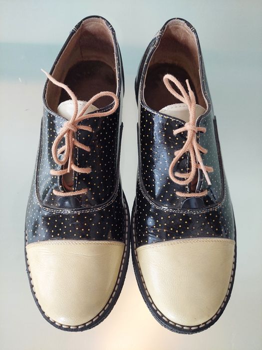 Buty damskie wiosenne 38 vintage, wkladka 23.8cm, SKÓRA