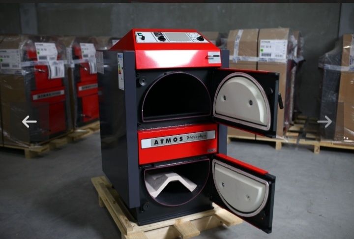 Котел піролізний Atmos DC 40 SX котли Атмос 40 квт твердопаливний