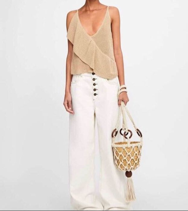 Top malha zara tamanho M