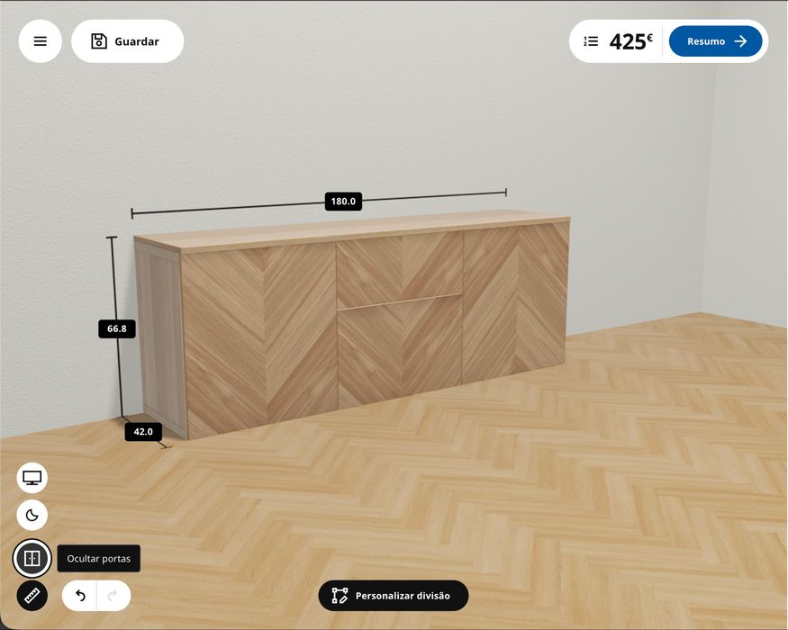 Cómoda 2 módulos mais tampo IKEA