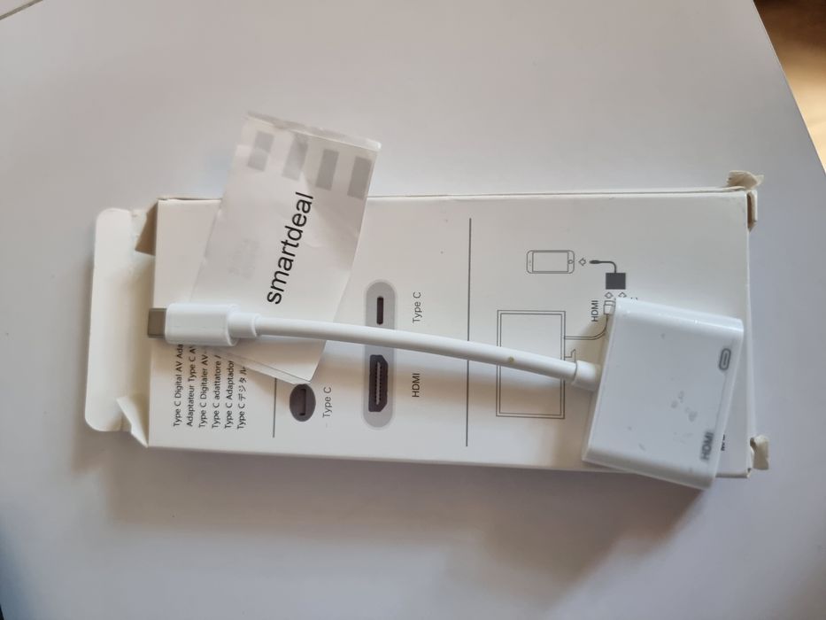 Kabel Adapter Przejściówka USB-C HDMI+USB-C 4K Laptop Smartfon Rzutnik