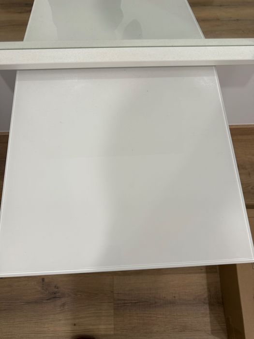 MALM Cómoda c/2 gavetas, branco, 40x55 cm plus Tampa vidro