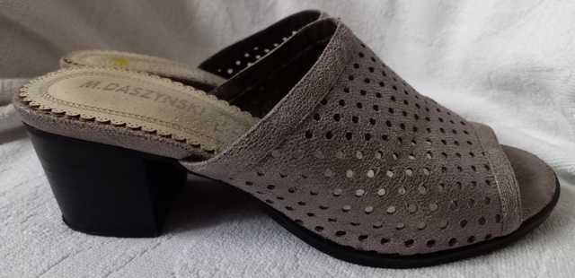 Klapki, lato, szaro-srebrne, rozm. 39