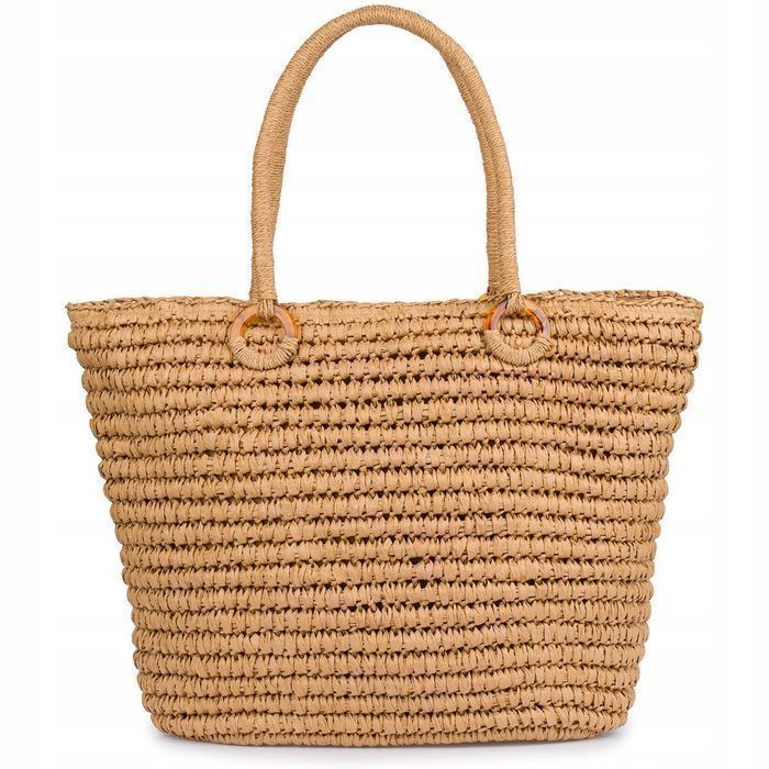 Beżowa Torba damska kosz na lato boho koszyk listonoszka