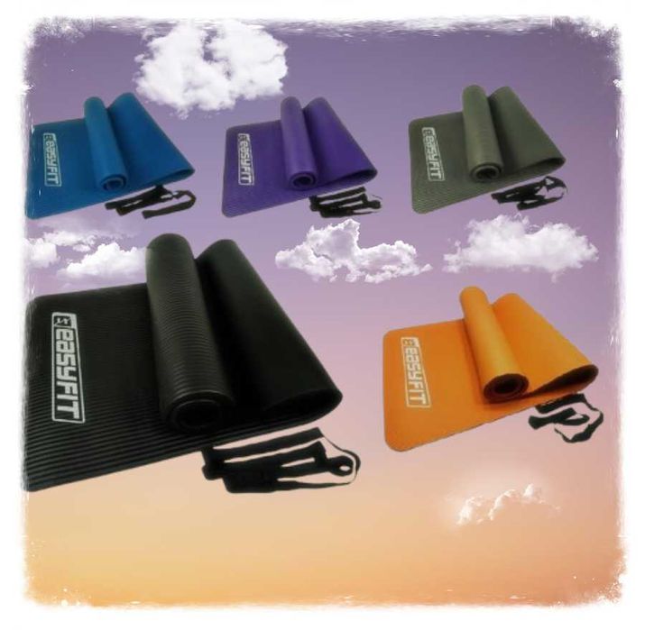 Коврик для фитнеса и йоги EasyFit NBR 1 см, 7 кольорів