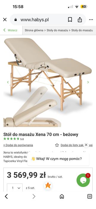Łóżko do masazu Habys Xena łamane