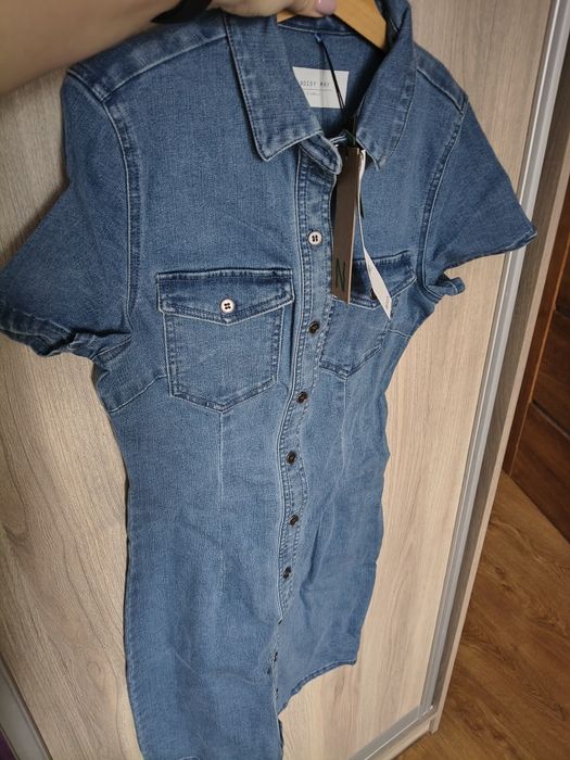 Sukienka jeansowa z krótkim rękawem r XS Noisy May