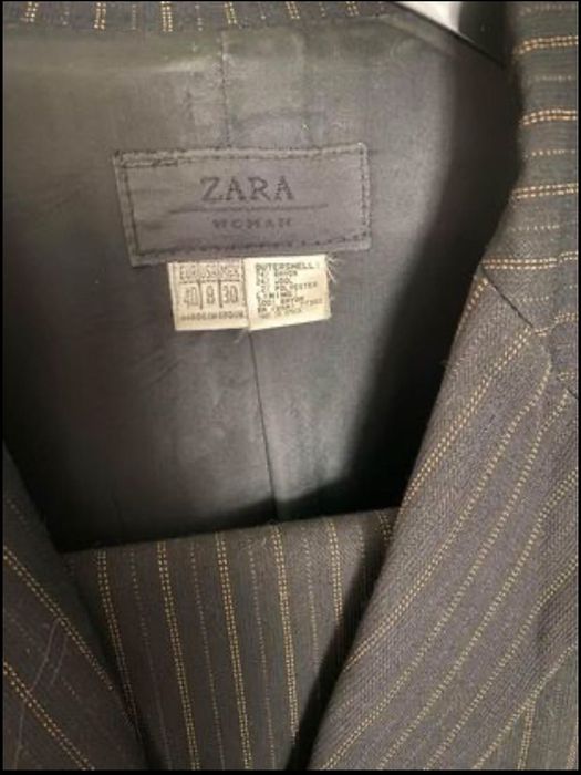 Black suit with camel stripe, Zara, size 3864584473196419121
