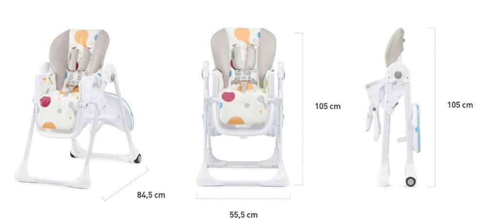 Kinderkraft Krzesełko Do Karmienia Yummy Grey