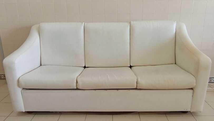 Sofa Bed: WHITE, High-Quality, Made of Napa Leather – Pickup in the Algarve!