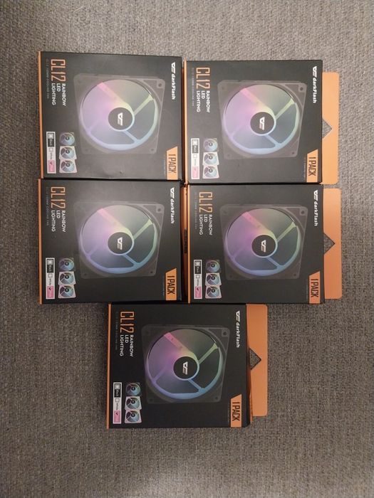 Wentylatory Darkflash Rainbow LED na Molex