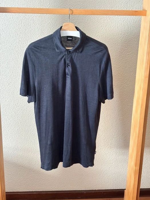 Polo de Linho - Boss Azul Escuro – Excelente Estado