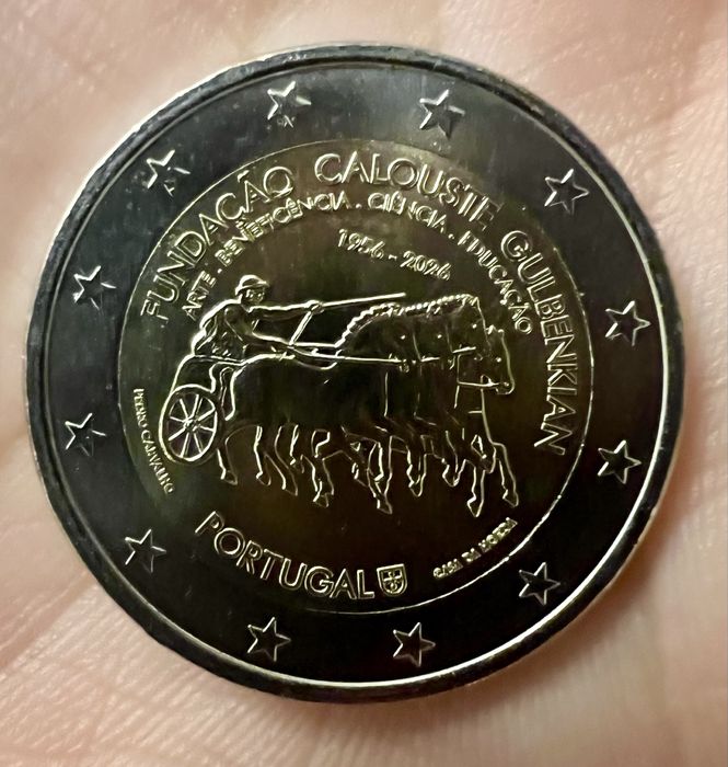 Moeda de 2€ UNC da Fundação Caloustre Gulbenkian