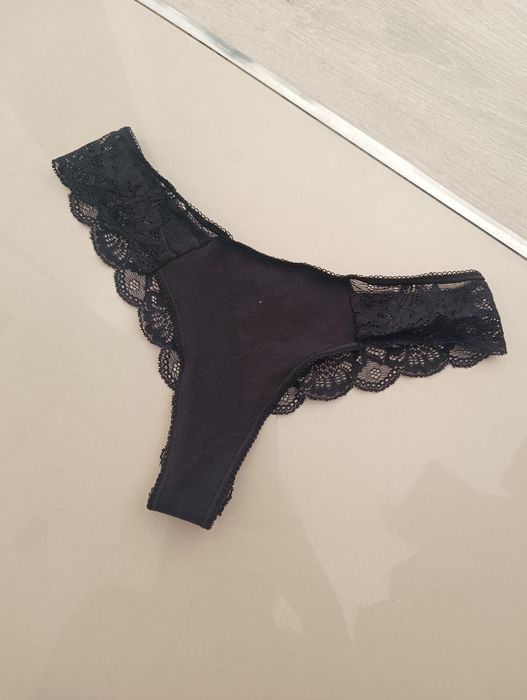 H&m nowe majtki damskie stringi czarne rozm S