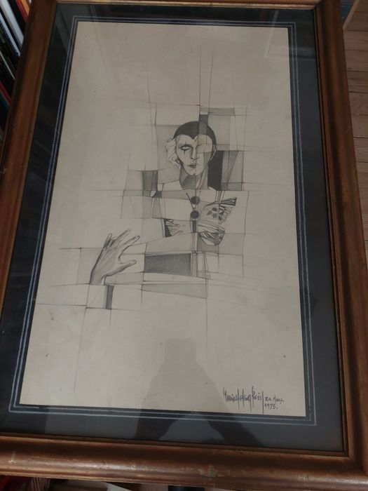 Grande quadro pintura  Maria Helena Reis assinado 1975