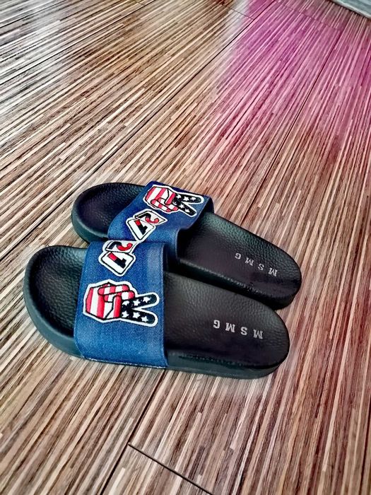 Klapki sportowe jeansowe gumowe kapcie 38 NOWE