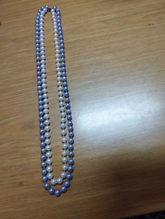 Conjunto Novo de Pérolas - 3 fios de pérolas ajustáveis e brincos