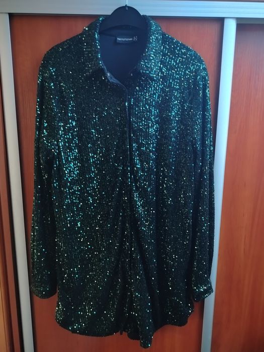 Piękna duża koszula w błyszczące cekiny  Prettylittething 40