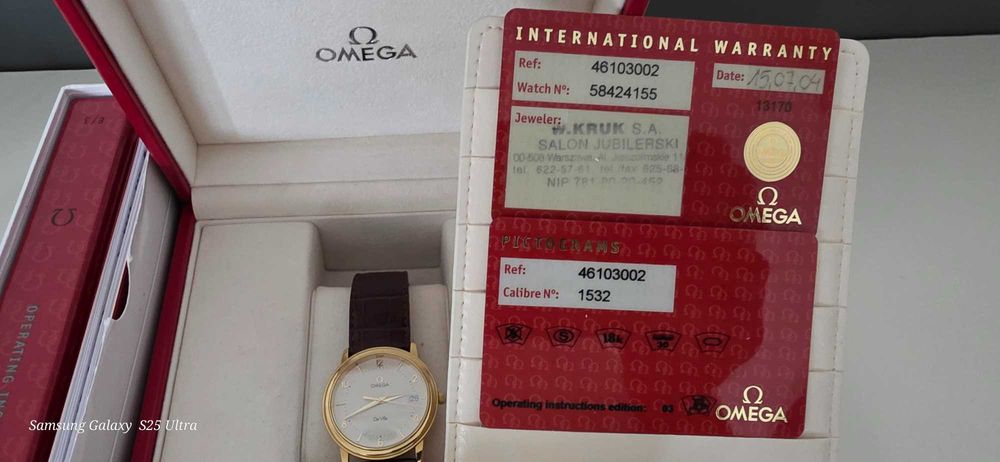 Złoty zegarek omega