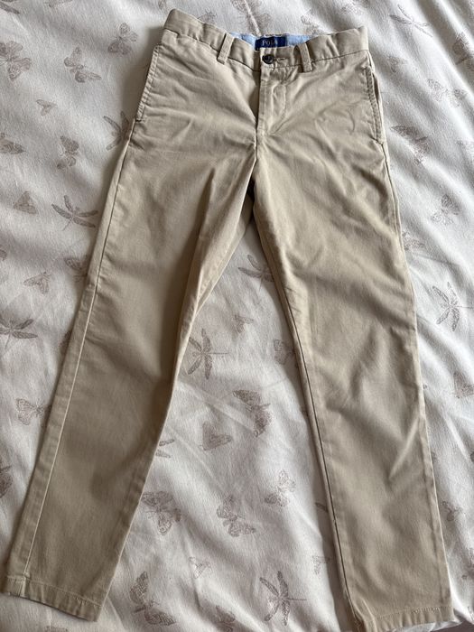 Chłopięce spodnie chinosy Polo Ralph Lauren beżowe / khaki Rozmiar 122 (7 lat)