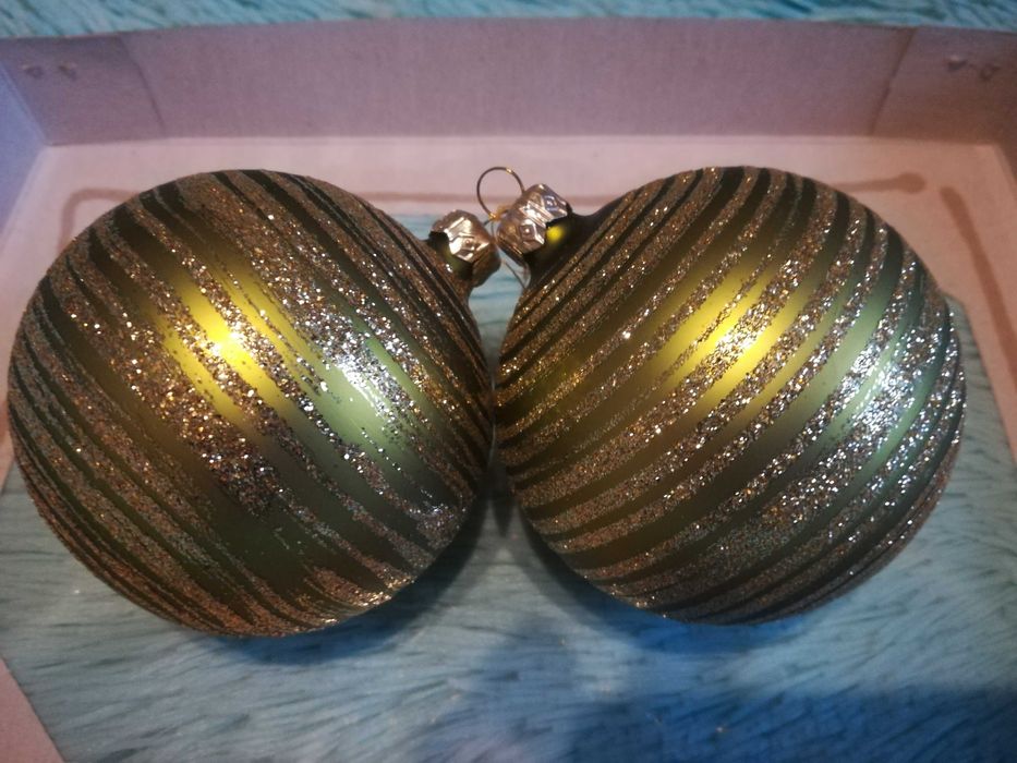 BOMBKI szklane złoty czerwony zielony SOPLE różowe CZUBEK na choinkę