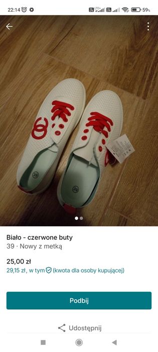 Biało czerwone buty
