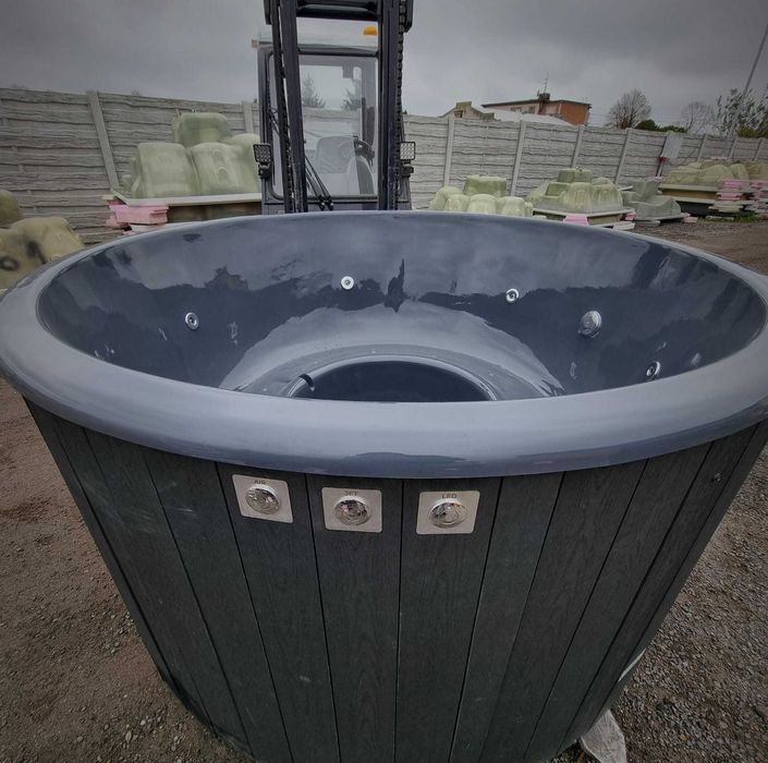 Balia ogrodowa 200x105 hydromasaż aeromasaż lampa LED piec zew