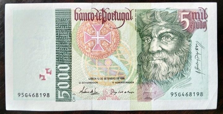 Lote 3 Notas 5000$ 1995/1996 Vasco da Gama Estado Belas