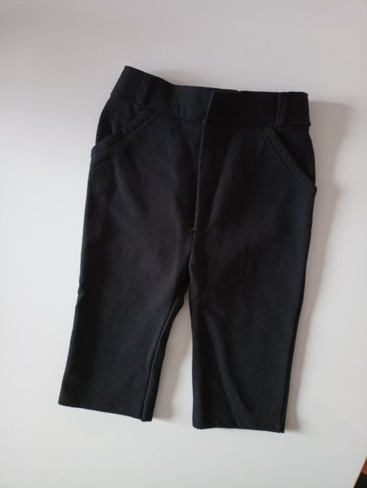 2x Spodnie niemowlęce eleganckie, rozm 62, 56- szare, czarne