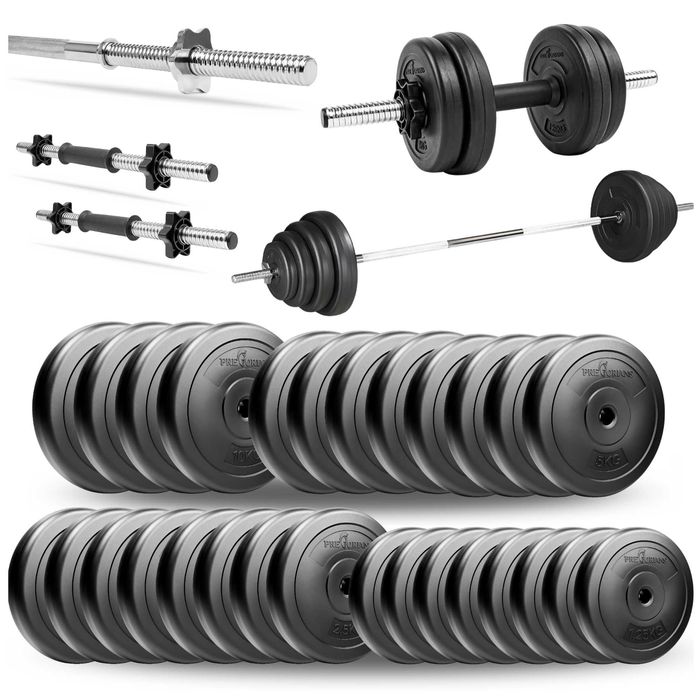 Zestaw do ćwiczeń 118kg - sztanga - gryf 180cm obciążenie hantle