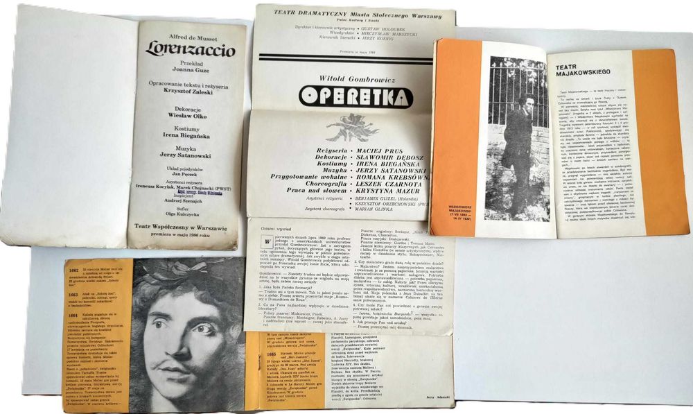 Archiwalne programy teatralne scen warszawskich, lata 70-80