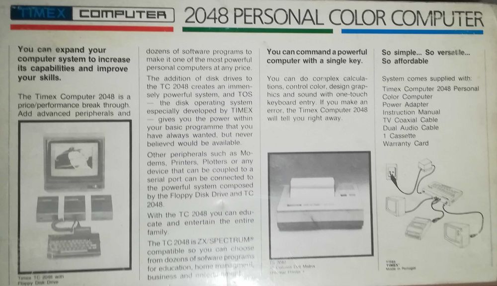 Timex Computer 2048 (tipo Spectrum)– antigo vintage impecável