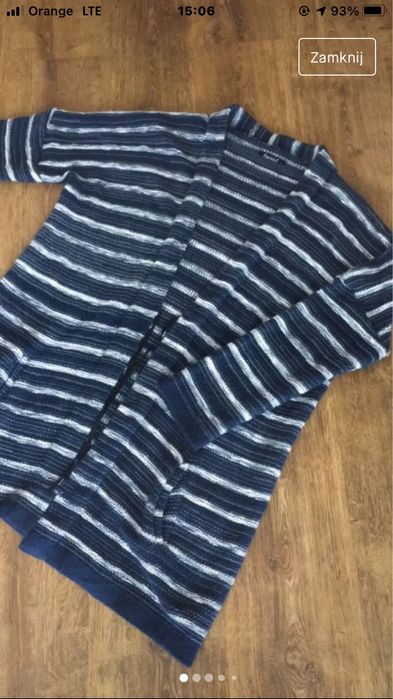 Dlugi sweter granatowo-bialy XL-XXL