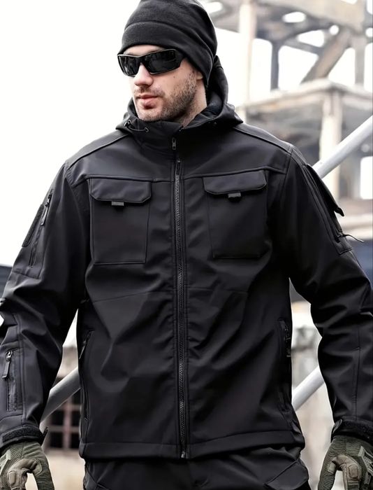 Casaco Softshell Preto Airsoft