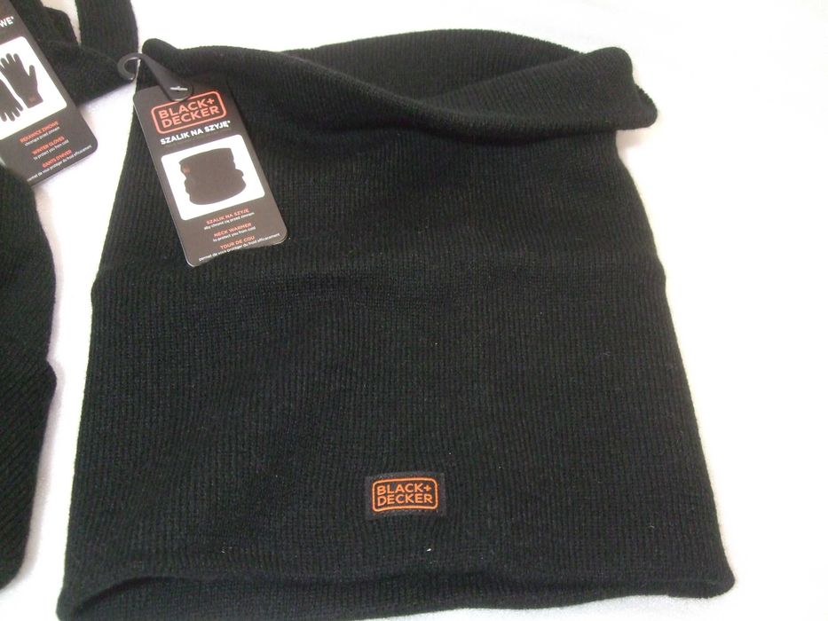 BLACK + DECKER FIRMOWY ZESTAW Zimowy. Czapka, Komin, Rękawiczki