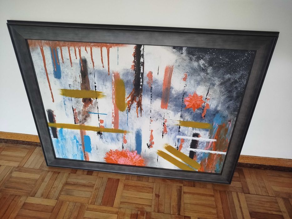 Abstract Canvas with Frame426637288455557122