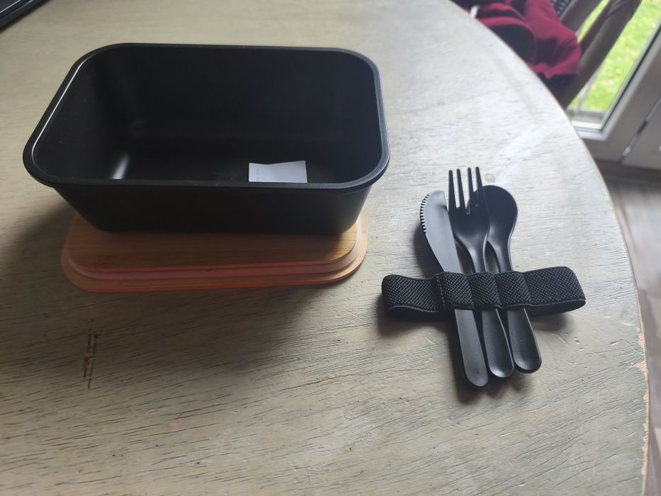 Lunch box Pudełko śniadaniowe maczfit+termos+torba+sztućce